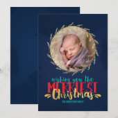 Merriest Kerstfeestdag foto Feestdagenkaart (Voorkant / Achterkant)