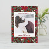 Merriest Kerstfloral green foto Feestdagenkaart (Staand voorkant)