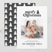 Merriest kerstfoto van typografie feestdagenkaart (Voorkant / Achterkant)