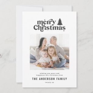 Merriest kerstfoto van typografie feestdagenkaart
