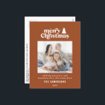 Merriest kerstfoto van typografie feestdagenkaart<br><div class="desc">Kantste kerstfoto-typografie-feestkaart. Met moderne handgetekende tekst en bomen.</div>