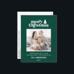 Merriest kerstfoto van typografie feestdagenkaart<br><div class="desc">Kantste kerstfoto-typografie-feestkaart. Met moderne handgetekende tekst en bomen.</div>