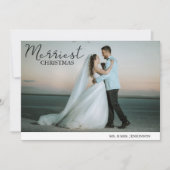 Merriest kerstfoto Weddenschap Feestdagenkaart (Voorkant)
