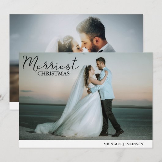Merriest kerstfoto Weddenschap Feestdagenkaart (Voorkant / Achterkant)