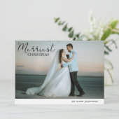 Merriest kerstfoto Weddenschap Feestdagenkaart (Staand voorkant)