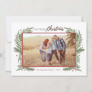 Merriest Kerstkerst Holly Card Feestdagenkaart