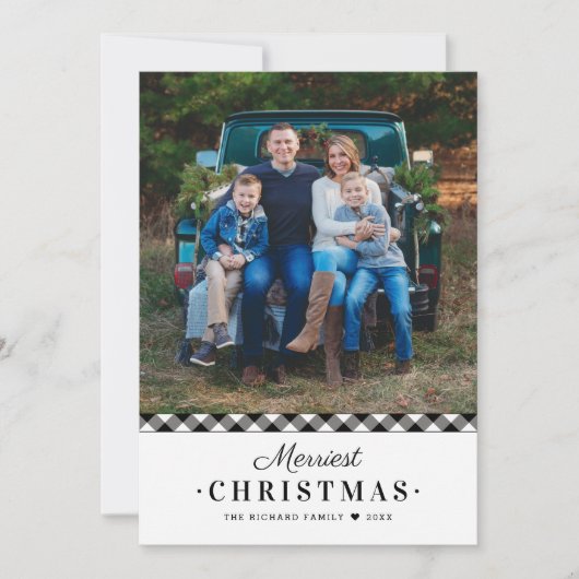 Merriest Kerstmis Black Buffalo Plays Photo Feestdagenkaart (Voorkant)