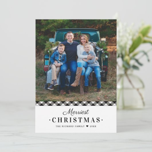 Merriest Kerstmis Black Buffalo Plays Photo Feestdagenkaart (Staand voorkant)