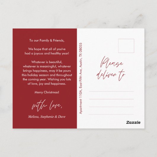 Merriest Kerstmis Familie Foto, Modern Gezellig Briefkaart (Achterkant)