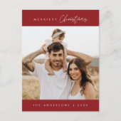 Merriest Kerstmis Familie Foto, Modern Gezellig Briefkaart (Voorkant)