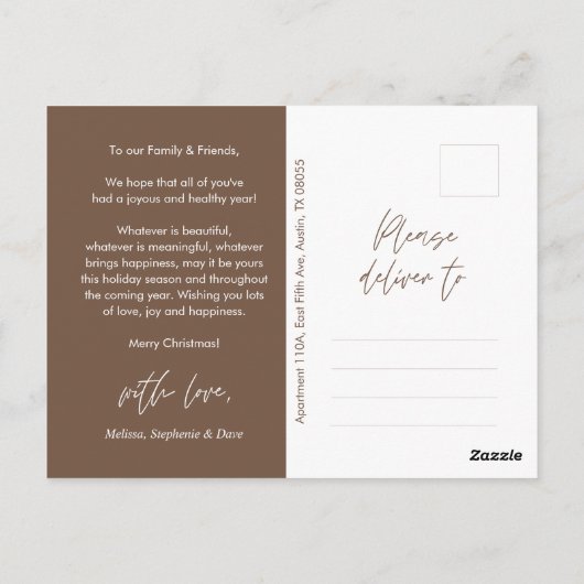 Merriest Kerstmis Familie Foto, Modern Gezellig Briefkaart (Achterkant)