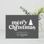 Merriest Kerstmis grafische typografie niet foto F Feestdagenkaart (Staand voorkant)