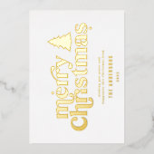 Merriest Kerstmis grafische typografie niet foto F Folie Feestdagenkaart (Voorkant)