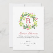 Merriest Kerstmis met Monogram Feestdagenkaart (Voorkant)