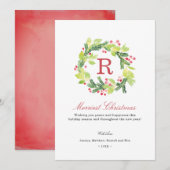 Merriest Kerstmis met Monogram Feestdagenkaart (Voorkant / Achterkant)