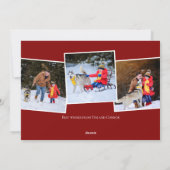 Merriest Kerstmis White Script Overlay Photo Feestdagenkaart (Achterkant)