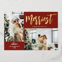 Merriest kerstpenseel Script Foto rood