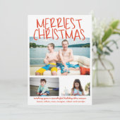 Merriest Kerstrood Feestdagenkaart (Staand voorkant)