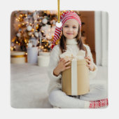 Merriest Kerstrood script 2 Foto dubbelzijdig Keramisch Ornament (Achterkant)