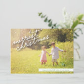 Merriest kerstscript feestdagenkaart (Staand voorkant)