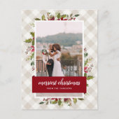 Merriest Kerstwinter Greenery Foto Feestdagenkaart (Voorkant)