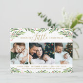 Merriest Little Christmas Holiday Green Foto Feestdagenkaart (Staand voorkant)