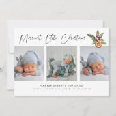 Merriest Little Christmas Multi Foto Geboorte Aankondiging (Voorkant)