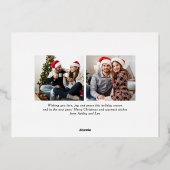 Merriest Modern Gold Text Black Foto Folie Feestdagenkaart (Achterkant)