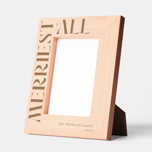Merriest of All Christmas familienaam Gegraveerde Lijstjes (Links)