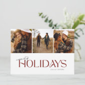Merriest of Feestdagen Modern 3 Fotocollage Feestdagenkaart (Staand voorkant)