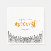 Merriest Place to Be Napkins | Goud Servet (Voorkant)