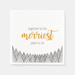 Merriest Place to Be Napkins | Goud Servet