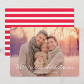 Merriest Script Christmas-fotokaart Aankondiging (Voorkant / Achterkant)