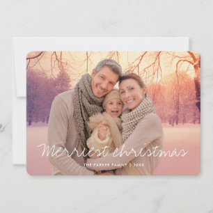 Merriest Script Christmas-fotokaart Aankondiging