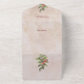 Merriest script & Flowers/Torn Antiek paper Foto All In One Uitnodiging (Buitenkant)