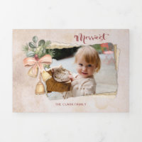 Merriest script & Flowers/Torn Antiek paper Foto