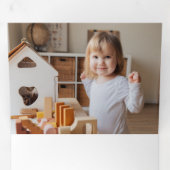 Merriest script & Flowers/Torn Antiek paper Foto Drieluik Wenskaart (Binnenzijde eerst)