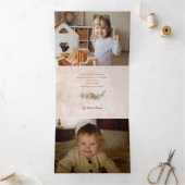 Merriest script & Flowers/Torn Antiek paper Foto Drieluik Wenskaart (Binnen)