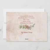 Merriest script & Flowers/Torn Antiek paper Foto Feestdagenkaart (Achterkant)