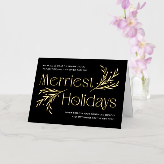 Merriest Vakantie FOLIE Zakelijke Vakantie Kaart (Orchidee)