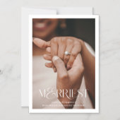 Merriest Verloving Vakantie Foto Magnetische Kaart Magnetische Uitnodiging (Voorkant)