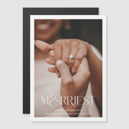 Merriest Verloving Vakantie Foto Magnetische Kaart Uitnodiging