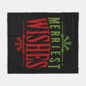 Merriest Wensen Kerstmis Bericht Fleece Deken (Voorkant (Horizontaal))