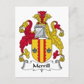 Merrill Family Crest Briefkaart (Voorkant)