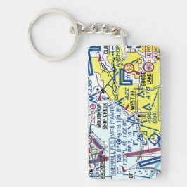 Merrill Field Airport-diagram/taxisdiagram Sleutelhanger