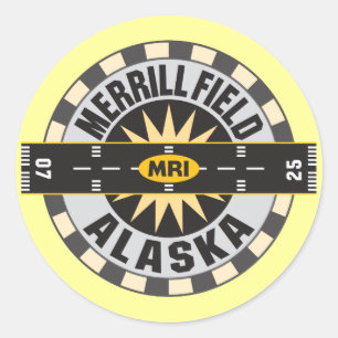 Merrill Field, AK MRI Airport Ronde Sticker