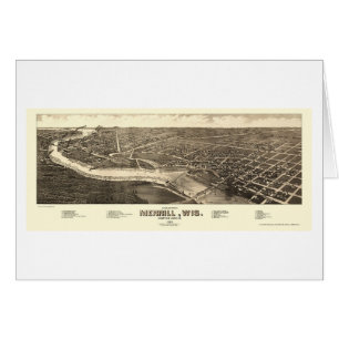 Merrill, WI Panoramische Kaart - 1883