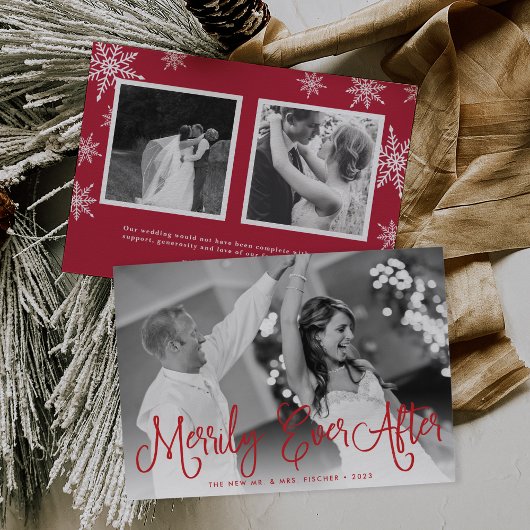 Merrily Ever After Holiday Card w/Back Message Feestdagenkaart