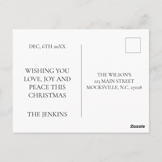 Merrily Ever After’ huwelijksfoto voor kerst Briefkaart (Achterkant)