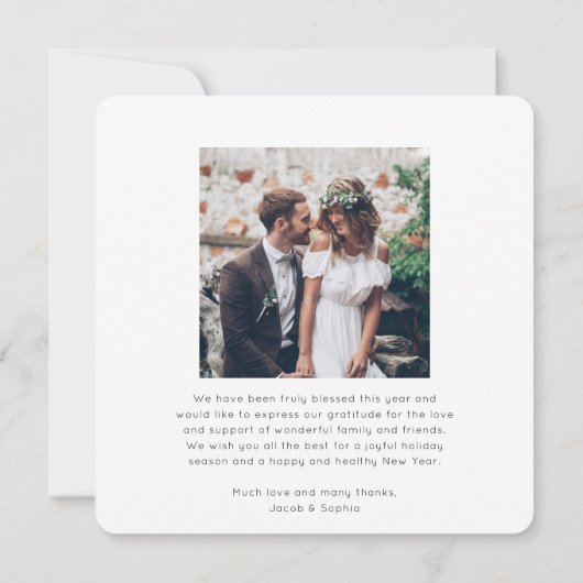 Merrily Ever After Jonggehuwd Kerstmis 2 Foto Feestdagenkaart (Achterkant)